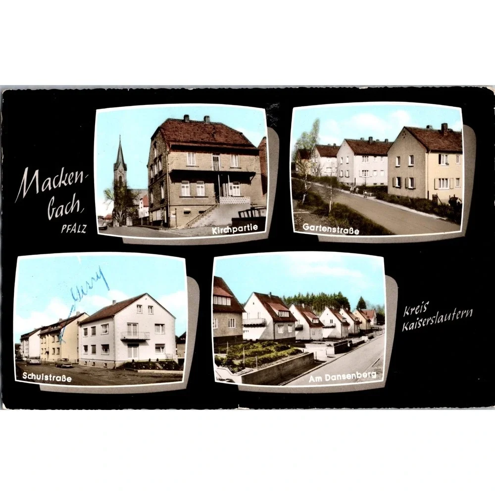 Vintage Mackenbach Pfalz Multi-View Postcard with German Street‎ Scenes